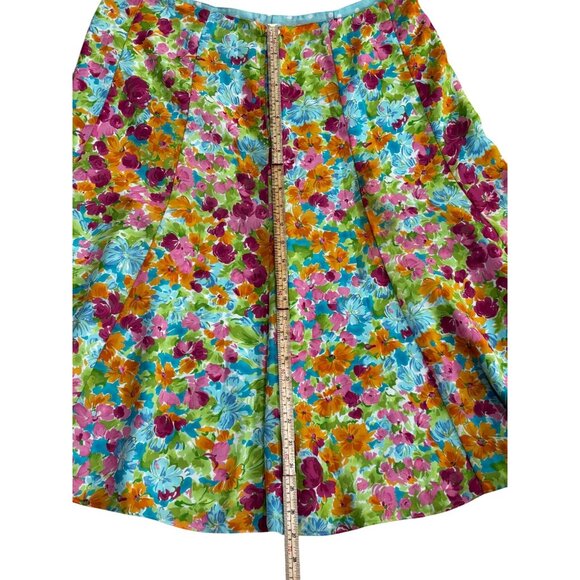 Reversible Floral & Polka Dot A-Line Skirt 27" Length 17" Waist 26" Hips Unbrand - Picture 3 of 7